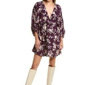 Free People Portia Floral Babydoll Mini Dress Size XS NEW